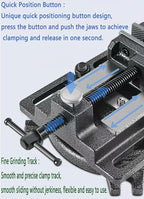 MYTEC 4.2" Quick Release Workbench Industrial Vise Clamp, Portable Heavy Duty Vice for Drill Press, 110°Swivel Base, High-grade cast steel Bench Clamp for Woodworking Milling Machine Drill Press