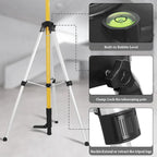 Telescoping Laser Level Pole with Tripod, 12Ft./3.7M Laser Level Tripod Include 1/4-Inch by 20-Inch Mount for Rotary and Line Laser Level, Laser Stand with 5/8”-11 Threaded Adapter