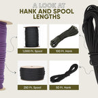 The Paracord Store | Type III 550 Paracord - 100 FT Hank, Coyote Brown | Heavy Duty 7 Strand Tactical Paracord - USA Made Nylon Outdoor Parachute Cord for Camping, Fishing & More - Survival Cord