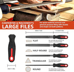 Greywolf 17 pcs File Set, Metal Files, Premium T12 Carbon Steel Flat, Half Round, Round and Triangular Files and 12 pcs Needle Files and Carrying Case for Metalworking and Woodworking