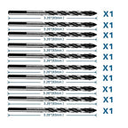 10-Piece 5/32" Masonry Drill Bits for Tile Glass Ceramic Wall Brick Stone Soft-Metal Wood, 1/4 Inch Concrete Drill Bits Cement Drill Bit Set, 3-Flat Shank, YG8 Carbide Tungsten Steel Alloy Tip 4mm