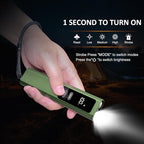 5-in-1 Rechargeable EDC Flat Flashlight, High Lumens Pocket Torch with White LED, UV, Magnetic Base & Clip, Compact Flat Flashlight for Camping, Emergency, Work with Bag (Green)