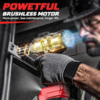 Cordless Impact Wrench 1/2" Compatible with Milwaukee 18v Battery, 750 Ft-lbs High Torque Impact Driver with 6Pcs Sockets & Storage Case, Brushless Impact Gun with 4-Speed & LED Light(Bare Tool)