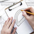 2 Packs 12 Inch Plastic Ruler and 6 Inch Plastic Protractor Set Clear Math Geometry Set Classroom Set Angle Detector School Supplies Classroom Ruler Home Office Drawings (Transparent)