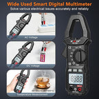 FKM Digital Clamp Meter Multimeter Tester TRMS 6000 Counts Auto-ranging Amp Smart Voltage Tester,for AC/DC Current,AC/DC Voltage,NCV Detection,Resistance,Capacitance,Continuity,Diode,Hz,Temp Test