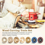 10PCS Wood Carving Disc Set for 4" & 4-1/2" Angle Grinder, Includes Grinding, Shaping & Sanding Discs with 5/8" Arbor for Woodworking & DIY Projects