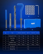 Orion Motor Tech Thread Repair Kit, SAE Helicoil Repair Kit with HSS Drill Bits Thread Inserts Taps Breakoff Installation Tools, Portable Rethreading Tool Kit in 1/4" 5/16" 3/8" 7/16" 1/2" Sizes