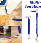 WORKPRO 2-Piece Nail Puller Set, 12” Pry Bar, 8” Mini Crowbar, Cats Paw Nail Remover, Claw Bar, for Kitchen Remodel, Prying Apart Baseboard, Multi-sided Forged Steel Made