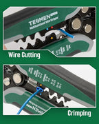 TESMEN TWS-322 Self Adjusting Wire Stripper with Non-Contact Voltage Detection, 4-in-1 Automatic Wire Stripper Tool, Universal Cutters and Crimping Tool, for 10-24 AWG Electrical Cable