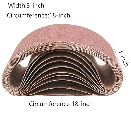 3X18 Inch Aluminum Oxide Sanding Belt, 15PCs Sanding Belt Set, 3 of Each 80/120/150/240/400 Assorted Grit, Abrasive Belts for Belt Sanders