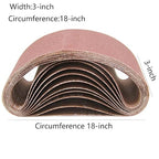 3X18 Inch Aluminum Oxide Sanding Belt, 15PCs Sanding Belt Set, 3 of Each 80/120/150/240/400 Assorted Grit, Abrasive Belts for Belt Sanders