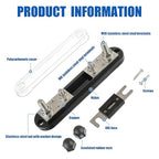 BOJACK ANL Fuse Holder with 400 Amp ANL Fuse, ANL Fuse Block with 2 Pieces 400A ANL Fuse, M10 Stud Terminals Maximum Current 750A, for Trucks, Cars, Ships, etc.