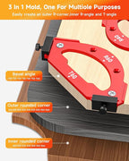 TANYO 7pcs Router Corner Radius Template Router Radius Jig, Aluminum Alloy 3 in 1 Radius Jig Router Templates, R10 R15 R20 R25 R30 R35 R40 R50 R60 T10 T20 T30 T35 T40 T50 T60 Use with Router Table