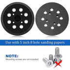 5 Inch 8 Hole Replacement Sander Pads,Hook and Loop Orbital Pad Compatible with Ridgid R2600 R2601,Craftsman ROS Model 315 Random Orbit Sander