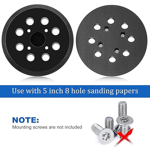 5 Inch 8 Hole Hook Replacement Pad for Ridgid OE# 300527002, Fit for Ridgid R2600 and R2601 Random Orbit Sander Backing Pad