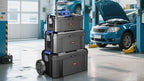 3 IN 1 Rolling Tool Box With Wheels,Stackable Tool Box,Modular Tools Storage Organizer,Top Small Parts Organizer Design,With Removable Small Parts Box,for Home,Repair,Garage Storage,17 IN+19 IN+21 IN