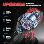 Impact Wrench, Max Torque 400 N.m Cordless 1/2 Impact Driver, 20V 3000RPM Brushless Motor, 4.0Ah Li-ion Battery and Fast Charger, 4 Pcs Sockets Included