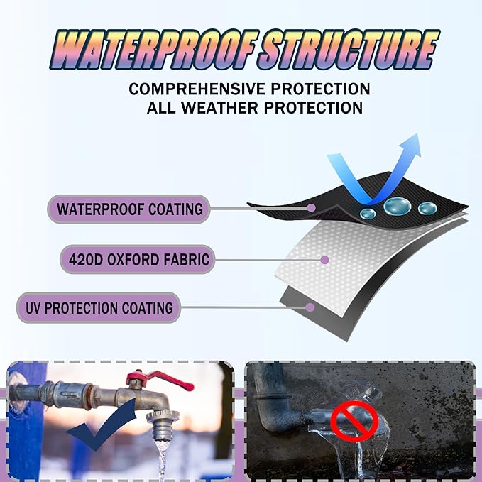 Outdoor Faucet Cover for Winter - Pro 7.1" W x 9.8" H - 4 Pack Outdoor Water Faucet Cover Socks for Winter Freeze Protection Pipe Insulation Reusable Waterproof Insulated Spigot backflow Cover - Blue