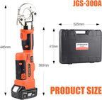 Electric Hydraulic Crimping Tool, 12 Ton 8AWG-600MCM Rechargeable Hydraulic Crimper for Cu/Al Terminal, Wire Cable Lug Crimping Tool Kit (12 dies)