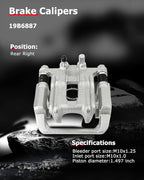 cciyu 19B6887 Rear Right Brake Caliper Assembly w/Bracket For Acura For RDX 2013-2018,For Honda For Crosstour 2012-2015,For Honda For CR-V 2007-2016