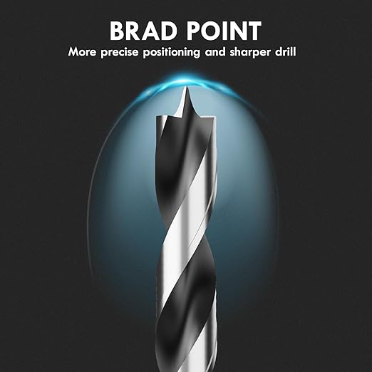10MM Metric Brad Point Wood Drill Bit Set, 4Pcs Drill Bit Set with Double Flutes Design for Carpenter Woodworking and All Types of Wood
