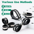 68PCS Cable Clamps Assortment Kit,7 Sizes Stainless Steel Rubber Coated Cushioned Insulated Cable Clamps-Metal Wire Clamps,Pipe Clamps for Tube,Lines