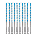 toolant 1/4" Concrete Drill Bit Set & Masonry Drill Bit Set, Shockproof Hex Shank Hammer Drill Bit Set for Glass/Brick/Plastic/Cement/Tile, Industrial Strength Carbide Drill Bit Tip 1/4" Box of 10
