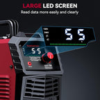 ARCCAPTAIN 55A Plasma Cutter, Large LED Display, Non-Touch Pilot ARC Plasma Cutting Machine, 120/240V Dual Voltage IGBT Inverter, 1/2" Clean Cut, Post Flow, 2T/4T, for Beginners DIY