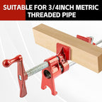 3/4" 2-Pack Pipe Clamp for Woodworking Heavy Duty Cast Iron Quick Release Pipe Clamps with stand Home Improvement, Workshop and Construction Site