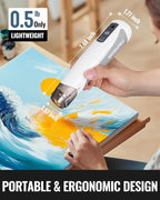 WORKPRO 7.2V Mini Cordless Heat Gun, 680℉ Hot Air Gun with Reflector Nozzle, 3 Temp Settings - Cool Air, 302℉(150℃)/680℉(360℃), Fully Ceramic Heating Core for Craft Embossing
