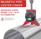 Pipe Center Finder, Pipe Marker Centering Tool, Pipefitter Tools with Magnetic Centering Head, Y Shaped, Pipe Fitting Tools with Adjustable Scale Bubble Level Protractor