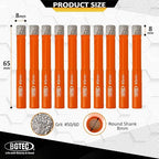 Dry Diamond Drill Bit Set,BGTEC 10pcs 5/16" 8mm Hole Saw for Granite,Marble,Masonry, Concrete, Tile/Ceramic, Glass, Hard Plastic,Vacuum Brazed Diamond Core Drill Bit Kit