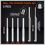Premium 7-Piece Roll Pin Starter Punch and Bolt Catch Install Punch Set - 1/16, 5/64, 3/32, 1/8-inch