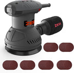 ZKH Random Orbital Sander, 6 Speeds 2.5A sander tool, 7000-14000 RPM, 5-inch Electric Sander Kit with 30pcs Sandpapers, Dust Collector, Ideal Power Palm Sander for Woodworking