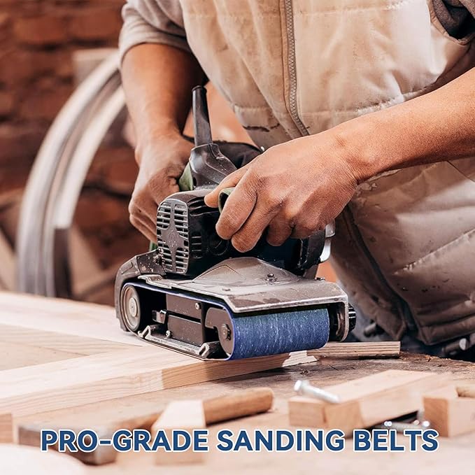 3x18 Inch Sanding Belts 21 Pcs 7 Grits Sizes (3 Each of 40/60/80/120/150/240/400 Grits) Heavy Duty Belt Sander Zirconia Belt Sander Paper for Wood, Metal, Stainless Steel, Cars, and Furniture