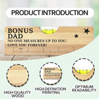Christmas Gifts for Bonus Dad Stepdad from Daughter Wooden Spirit Level, Fathers Day Birthday Gifts for Stepdad Stepped up Dad Papa from Daughter Son Wooden Spirit Level Bottle Opener