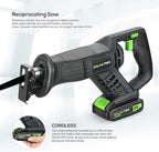 GALAX PRO Cordless Reciprocating Saw with 20V 2.0Ah battery, 0-3000RPM Variable Speed Power Reciprocating Saws with 7/8" Stroke Length,5pcs Zallsaw Blade for thin wooden board, soft metal Cutting