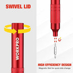 WORKPRO 24 in 1 Multi Bit Mini Screwdriver Set Magnetic, Manual Pen Screwdrivers, Tough S2 Steel Small Screwdriver Bits for Eyeglass, Watch, Laptop, Phone, Jewelry and Electronic, Red