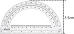 EBOOT Plastic Protractor Math Protractors 180 Degrees, 6 Inch, Pack of 2 (Clear)