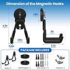 Large Heavy Duty Magnetic Hook Extra Strong Magnetic Garage Hooks Big NdFeB Industrial Magnet Hooks Magnetic Utility Storage Holder Organization with Anti-Slip Coating for Hanging Garden Tools 2 Pcs