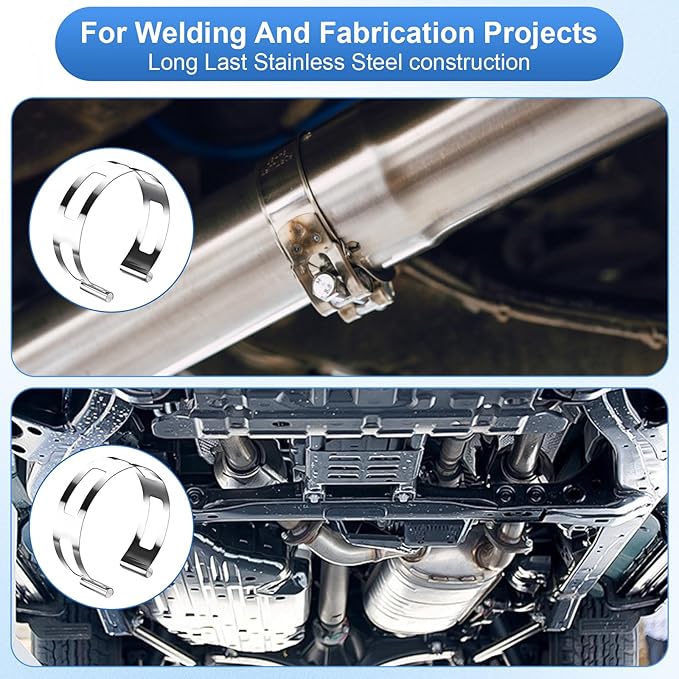3.5 Inch Stainless Steel Exhaust Clamp, Universal for Welding and Exhaust Pipe Repair (3.5inches)