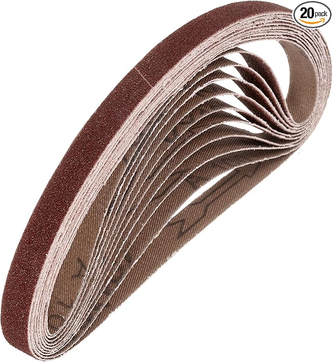 HARFINGTON 1/2 x 18 Inch Sanding Belts, 20 Pcs 100 Grits Aluminum Oxide Abrasive Belt Sander File Belt for Woodworking, Metal Polishing, Knife Sharpener