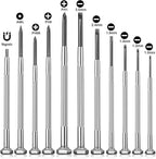 Precision Screwdriver Set, 11 Pieces, Mini Flathead and Phillips, for Glasses, Watches, Electronics Repair