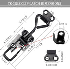 8 Pcs Toggle Clamp Latch 4003 Style, 1320lbs Capacity Adjustable Toggle Clamps with Lock Hook, Black Smoker Clamps Heavy Duty Latches, Quick Release Hasp Clamps for Trunk, Jig, Door and Tool Boxes