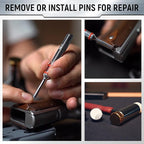 Pin Punch Set, Steel Roll Pin Punch Set, Punch Tool, Pin Punches with Replaceable Face Hammer, Made of Solid Material, Mechanical Repair Tool with Bench Block