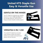 United Office Products HT5 Heavy Duty 2-in-1 Manual Staple Gun and Brad Nailer for Carpentry, Upholstery, Crafts, Professional and DIY Projects, Lightweight Plastic Body