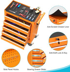 5 Drawers Rolling Tool Chest, Portable Storage Tool Box with Wheels, Tool Chest with Lock for Warehouse, Garage, Repair Shop and Tool Room
