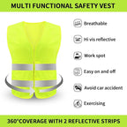 Safety Vest, Reflective High Visibility Construction Vest for Men, Work, Cycling, Runner, Surveyor, Volunteer, Road