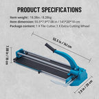 Manual Tile Cutter,24/32/48 Inch Tile Cutter With Tungsten Carbide Cutting Wheel,Infrared Positioning, Precise Tile Cutter Tools (48 inch double rails)