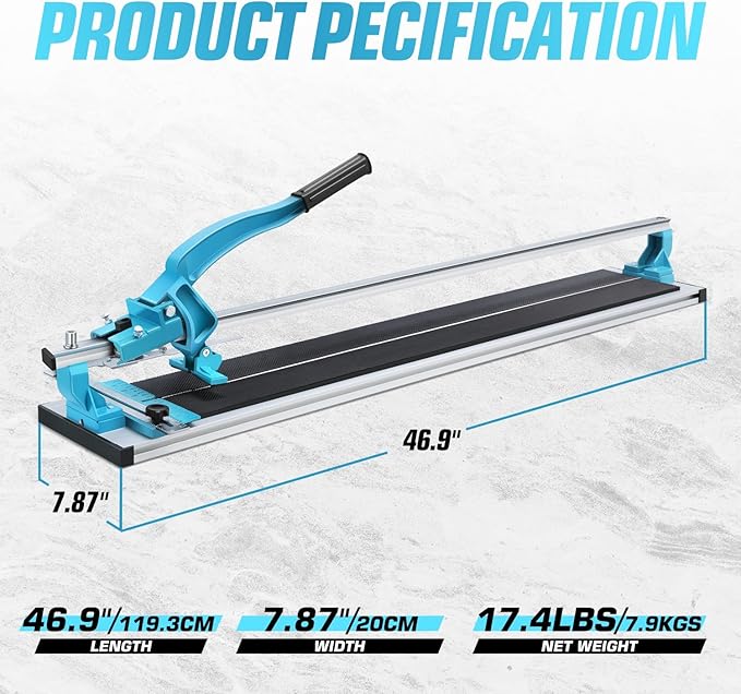 DNA MOTORING 40 Inch Manual Tile Cutter, Professional Porcelain Ceramic Tile Cutter, Professional Porcelain Slab Cutting Machine with Tungsten Carbide Cutting Wheel, TOOLS-00710